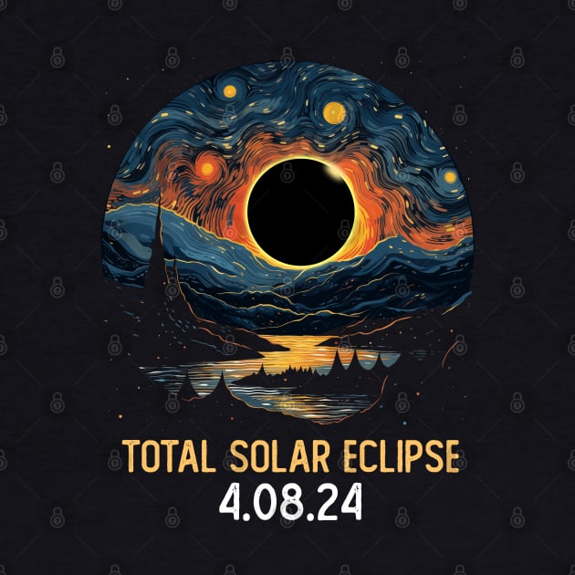 Total Solar Eclipse Starry Night by DetourShirts